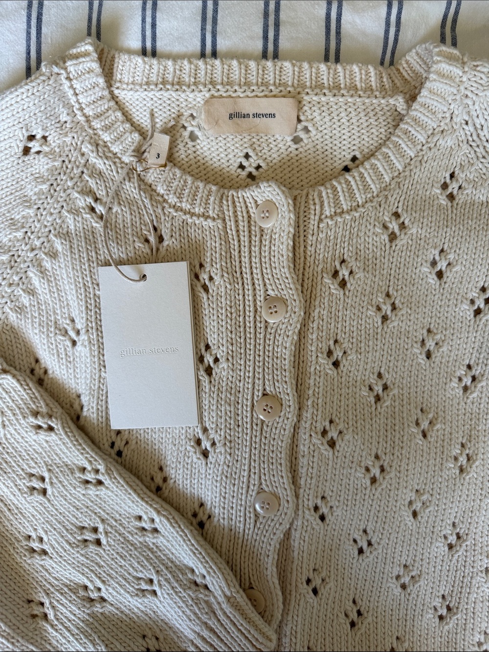 Mabel Cardigan in Ivory - Gillian Steven’s - Picture 2 of 5